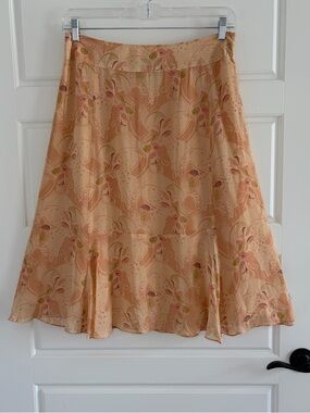 Vintage James Coviello for Spiegel 100% silk skirt with geometric print Size 10
